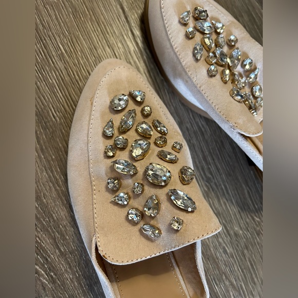 Express Bejeweled Blush Slip On Loafers Women’s Size 7 - Picture 4 of 7